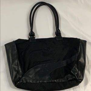 Puma Zipper Tote - black with pink interior
